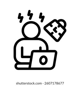 work pressure line icon illustration vector graphic. Simple element illustration vector graphic, suitable for app, websites, and presentations isolated on white background