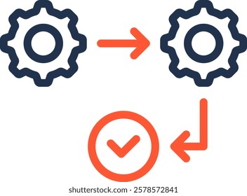 Work Process Icon Color Line Vector Illustration