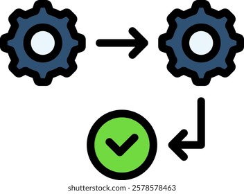 Work Process Icon Lineal Color Vector Illustration