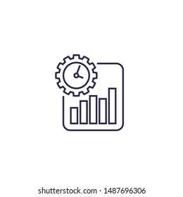 work productivity growth icon, line vector