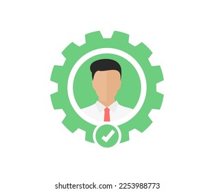 Work Productivity Human skills, ability, job, icon. Glyph icon, check. Human resource. Businessman sign symbol icon concept for business, finance, industry, company vector design and illustration.