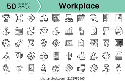 work productivity Icons bundle. Linear dot style Icons. Vector illustration