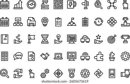 Work productivity icons High-Quality Vector Icons Collection with Editable Stroke. Ideal for Professional and Creative Projects