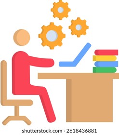 Work In Progress Icon Flat Vector Illustration