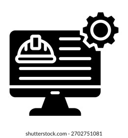 Icono de trabajo en progreso Ilustración vectorial de estilo de glifo