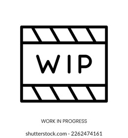 icono de trabajo en progreso. Diseño De Estilo De Arte De Línea Aislado En Fondo Blanco