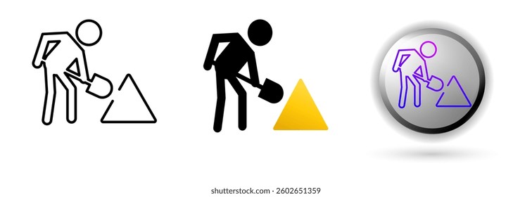 Work Progress Icons concept of productivity, work and professional environment. Various styles of outline, solid and glossy effects, ideal for business presentations, corporate websites etc.