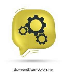 work, progress and mechanical icon vector in speech bubble - Modern design