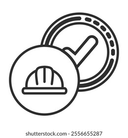 Work in progress outline icon, editable vector illustration and transparent graphic element. Isolated on white background