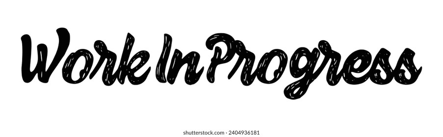 work in progress text on white background.