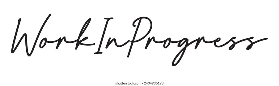 work in progress text on white background.