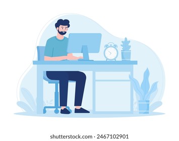 work in progress trending concept flat illustration