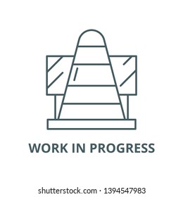 Work in progress vector line icon, linear concept, outline sign, symbol