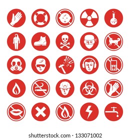 Work protection set with various icons