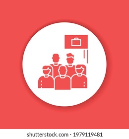 Work protest glyph color icon. Employees and work stoppage. Labor movement. Social protest. Pictogram for web page, mobile app, promo. Editable stroke.