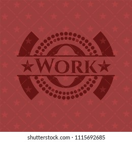 Work red emblem. Vintage.