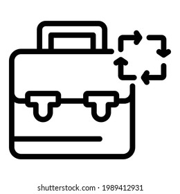 Icono de regeneración de trabajo. Esquema Icono del vector de regeneración de trabajo para diseño web aislado en fondo blanco