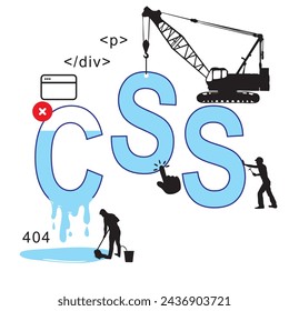 Work related to CSS Reboot. Vector illustration
