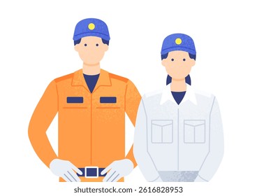 Work related to saving lives. Vector illustration of a rescue team and paramedic.