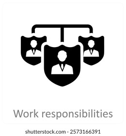 Work Responsibilities and task icon concept