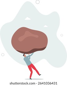 Work responsibility, pressure or problem, debt burden or difficulty challenge, struggle, or overworked, effort or punishment concept. character life .