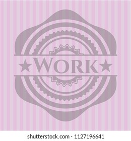 Work retro pink emblem