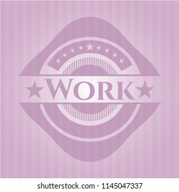 Work retro pink emblem