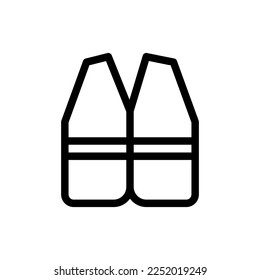Icono de línea de la bata de trabajo aislado en fondo blanco. Icono delgado plano negro sobre el estilo de contorno moderno. Símbolo lineal y trazo editable. Ilustración vectorial de trazo simple y de píxel perfecto.