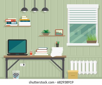 work room interior for home or office room workplace