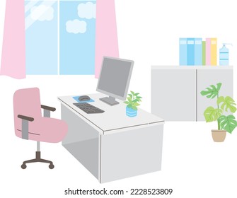 Work Room Landscape Vector Stock Illustration
