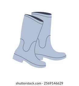 Work rubber boots. Garden clothes. Flat graphic element for spring and summer designs.