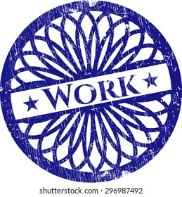 Estampilla de goma de trabajo