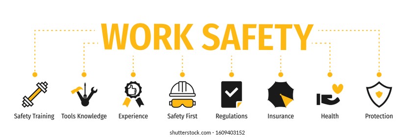 Work Safety Banner With Icon