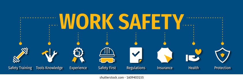 Work Safety Banner with icon