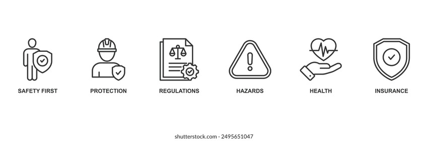 Work safety banner web icon vector illustration for occupational safety and health at work with icon