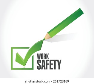 Work Safety Check Mark Concept Illustration Design Over White