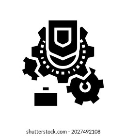 Arbeitssicherheit-Glyphsymbol-Vektorgrafik. Arbeitsschutzzeichen. isoliertes Kontursymbol