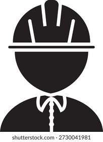 Icono de glifo de seguridad laboral. Icono humano de trabajador