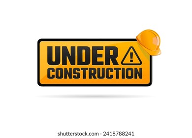 work safety helmet and sign concept illustration design over white