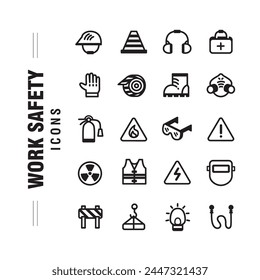 diseño de colección de iconos de seguridad laboral