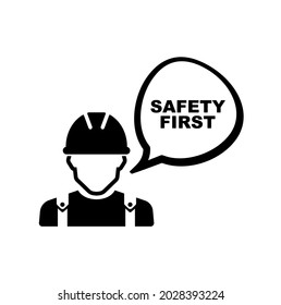 Work Safety Icon On White Background