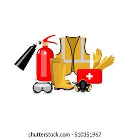 Work Safety icons illustration design  template.