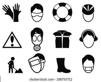 work safety icons set