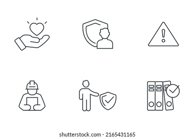 work safety icons set . work safety pack symbol vector elements for infographic web