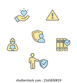 work safety icons set . work safety pack symbol vector elements for infographic web