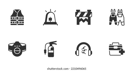 work safety icons set . work safety pack symbol vector elements for infographic web