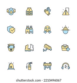 work safety icons set . work safety pack symbol vector elements for infographic web