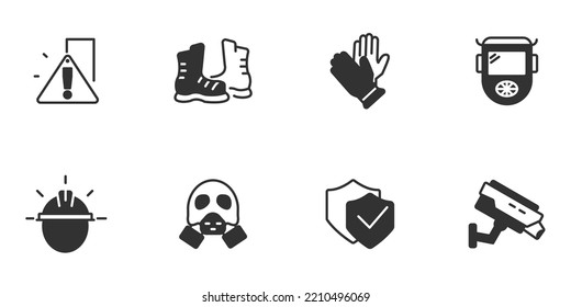 work safety icons set . work safety pack symbol vector elements for infographic web