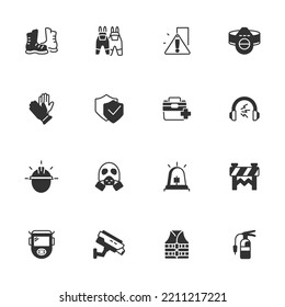 work safety icons set . work safety pack symbol vector elements for infographic web