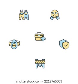 work safety icons set . work safety pack symbol vector elements for infographic web